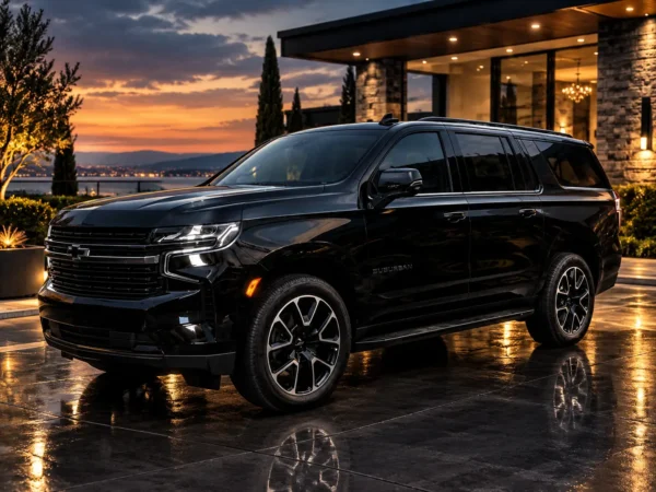 Black Chevrolet Suburban RST executive luxury SUV in Jacksonville FL