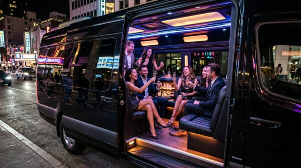 Mercedes-Benz Sprinter party bus for Arrive Jax group transportation
